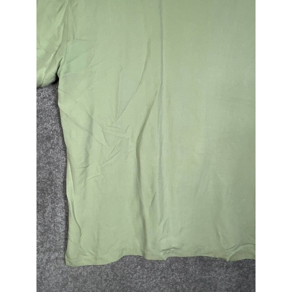 Consensus Sportswear Silk Short Sleeve Button Up Shirt Mens Large Green Pocket - Picture 10 of 14